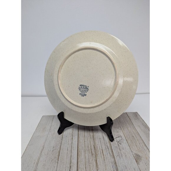 Imperial W. Dalton Stoneware Round Platter 12 1/4" Speckled Tangerine Vintage - Picture 3 of 7